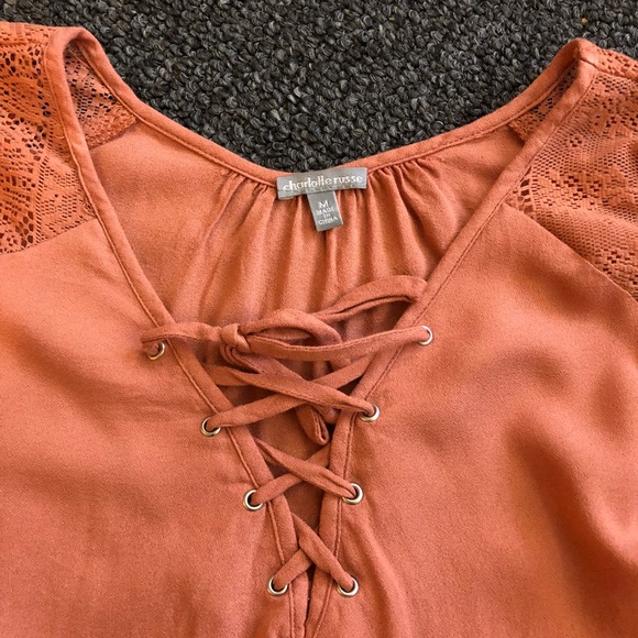 Salmon Colored Lightweight 3/4 Sleeve Top - Picture 4 of 7